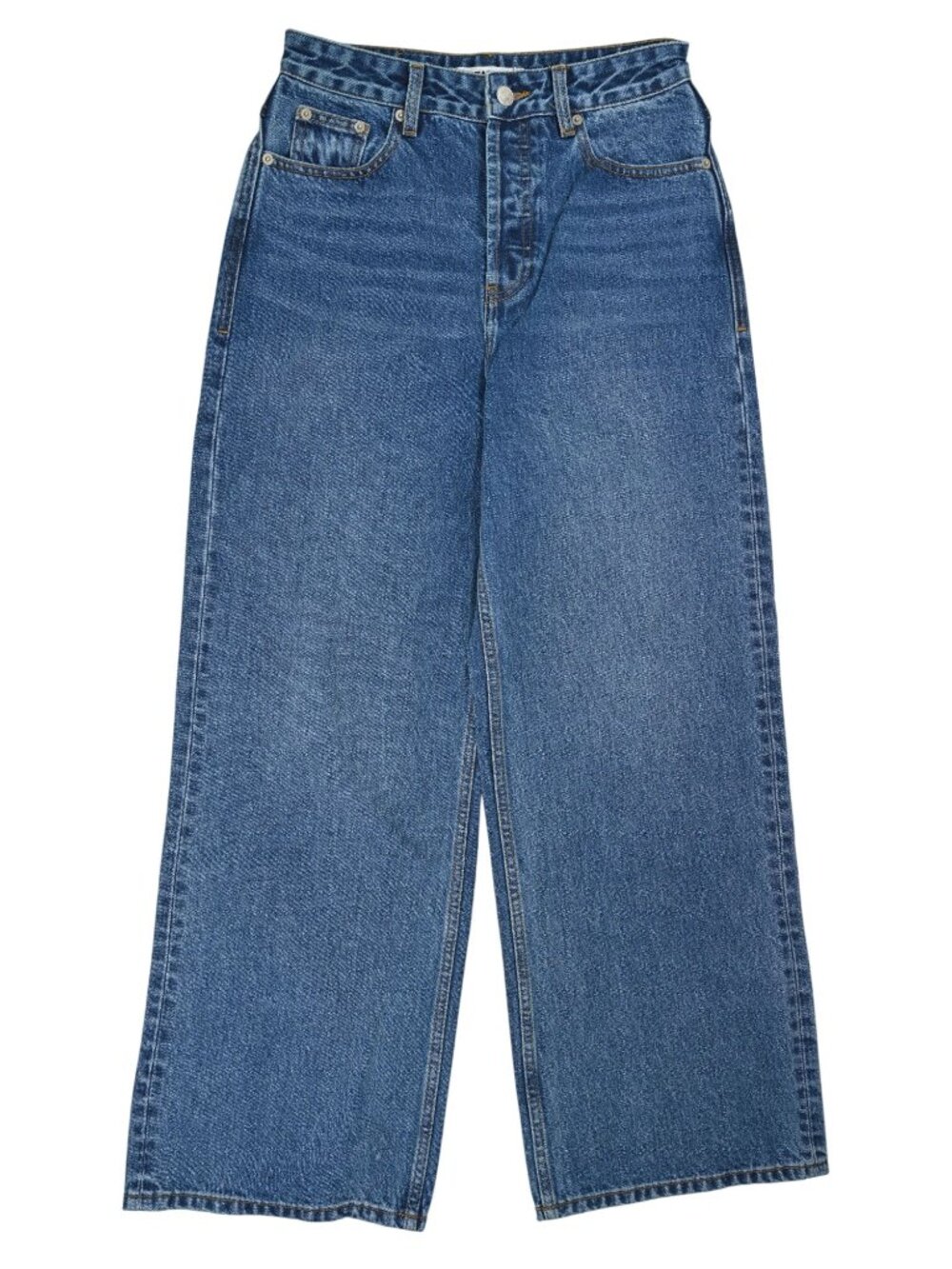 Venroy Relaxed Low Rise Denim Jean in Mid Indigo